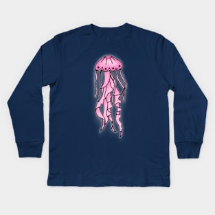 Pink Jellyfish Kids Long Sleeve T-Shirt